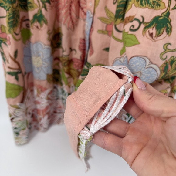 Soft Surroundings Bellicia Floral Embroidered Midi Dress Women's Size Large Pink - Picture 7 of 10